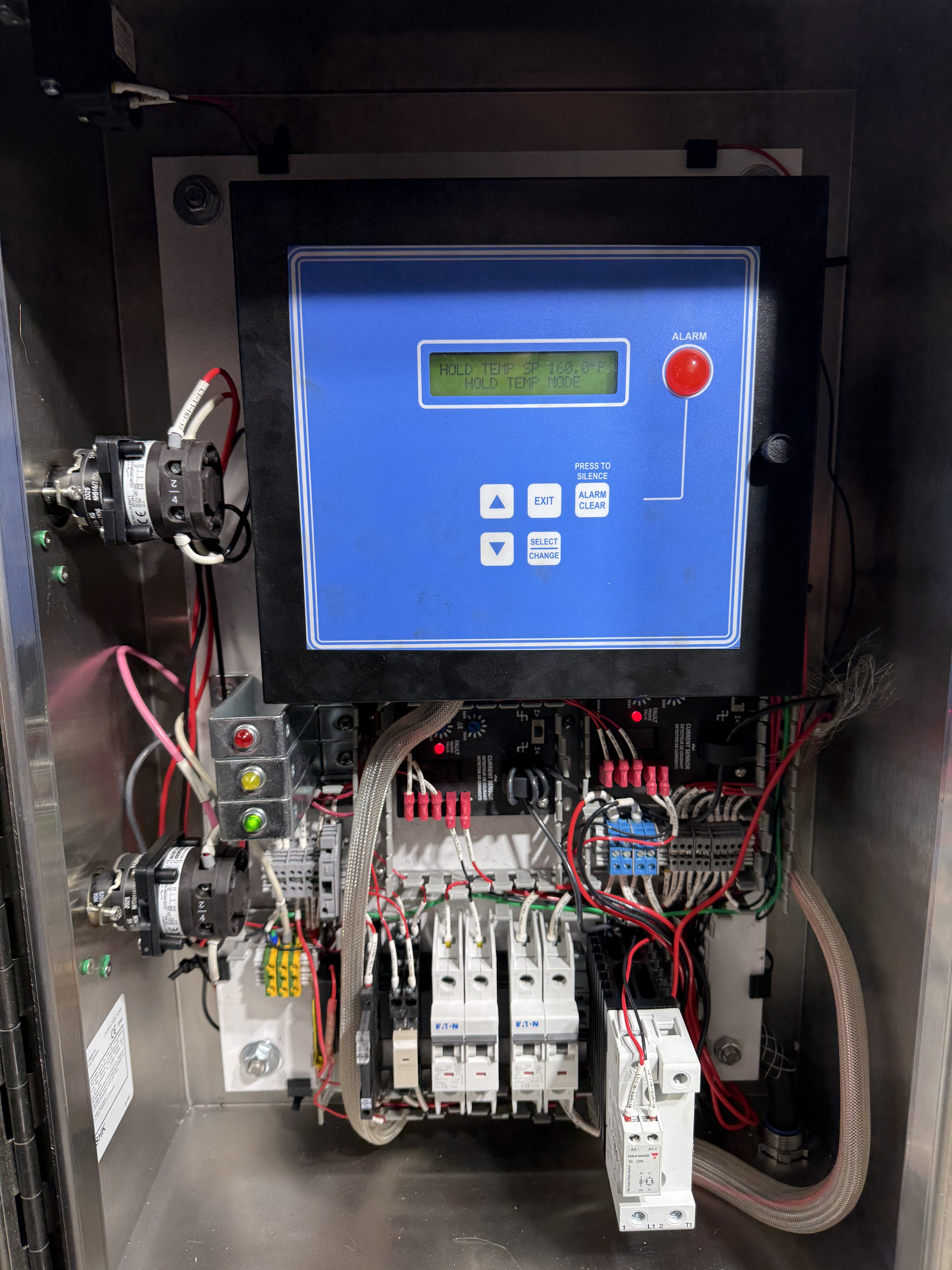 WL4 control enclosure interior with Genesis controller and LED diagnostics